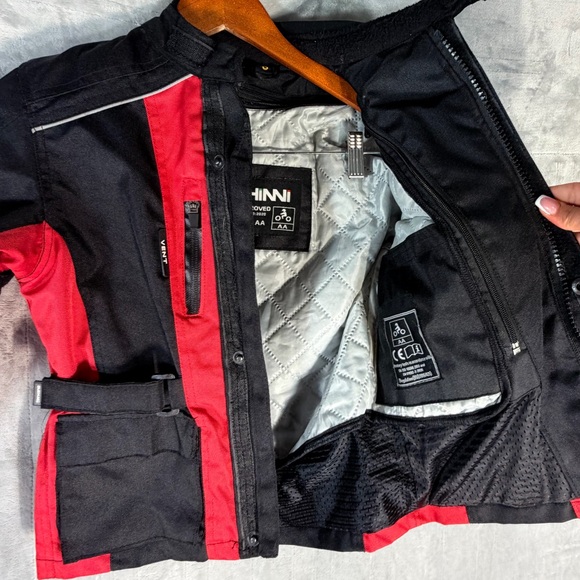 Duchinni Motorcycle Jacket Women’s Small Black Red CE Approved Class AA - Picture 5 of 16